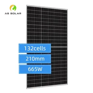 Hot Selling Tier 1 665Watts PV Module High Efficiency Mono Half Cell Solar Panels for Solar Power System