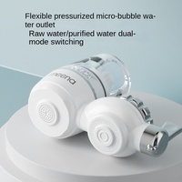 Filtre de Robinet de Cuisine à Double Sortie d'Eau, Purificateur d'Eau Frontal Domestique en Plastique et Céramique, Filtre à Charbon Actif Manuel pour Robinet