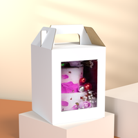 Boîtes à gâteaux à deux niveaux 12x12x12 pour emballage de gâteaux à étages, petites boîtes à gâteaux 2 étages, boîte à gâteaux en papier de Noël