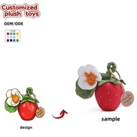 Porte-clés Fraise en Tissu OEM ODM, Charme de Sac Fraise Fleur Mignonne pour Décoration de Sac à Dos, Cadeaux et Assortiment Quotidien