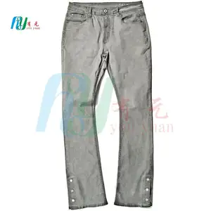 Custom OEM Men's Fashion Retro Wash Style Flare Jeans Loose Straight Leg Flare Pants Hand Painted Street Style Plus Size Jean