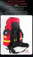 Sac à dos de secours en nylon 80L 1050D pour équipe de secours en montagne, commandant de brigade de pompiers, haute visibilité