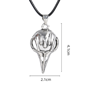 ZRM Collar con Colgante de Calavera de Ave Religiosa <span class=keywords><strong>Bellatrix</strong></span> Sculney de Aleación de Zinc con Cadena de Cuerda Vintage, Superventas - Product Image 3