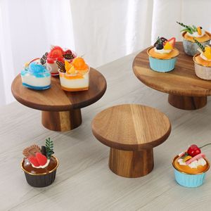 Eco-Friendly Acacia Wooden Non-Toxic <b>Cake</b> Stand Handmade Pedestal Cupcake <b>Server</b> Dessert Display Serving Plate Tray - Product Image 4