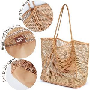 Sac à main pliable en maille filet pour femme, sac de voyage essentiel à bandoulière pour les sorties estivales en plein air - Product Image 2