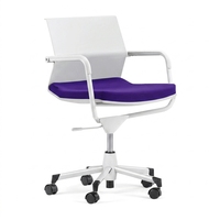 Chaise de conférence ergonomique exécutive en tissu certifiée TUV, accoudoirs en PP, siège en mousse haute densité, hauteur réglable, pivotante