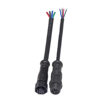 Connecteur étanche M12 2-8 broches avec câble, assemblage IP67, fiche mâle/femelle, faisceau de câbles en cuivre pour éclairage LED extérieur et alimentation