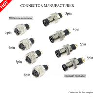 IP67 étanche M8 M12 câble d'alimentation 7/8 mâle femelle bouchon à vis 3 4 5 6 8 2Pin PCB montage sur panneau connecteur circulaire
