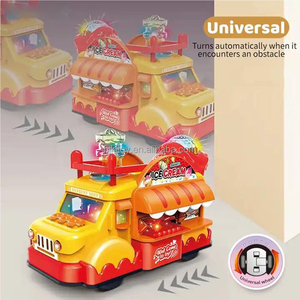 Alta calidad B/O dibujos animados universales juego <span class=keywords><strong>de</strong></span> simulación casa <span class=keywords><strong>juguete</strong></span> mini helado coche camión juguetes para niños con luz y música - Product Image 3