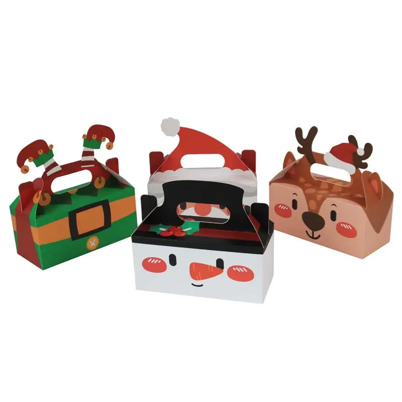 Vrolijk Kerst Snoepdoos Schattige Santa Claus Elanden Koekjes Geschenken Cake Verpakking Voor Kerst Nieuwjaar Feest Decor Xmas