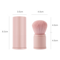 Pinceau Kabuki rétractable professionnel pour les voyages - Pinceau synthétique ultra-doux pour fond de teint et poudre avec logo personnalisé