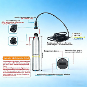 ZONEWU Industriële, zelfkalibrerende draadloze watertroebelheidssensor (0~1000 NTU) met functie voor bewaking op afstand - Product Image 4