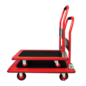 Chariot de transport pliable à poignée unique Osaka Silent Handcart 60x90 rouge, pour entrepôt - Product Image 1