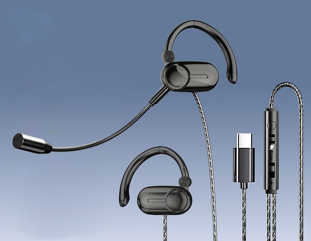 Wholesale USB-C Wired Ear Buds Mic Control Hand-Free Headphones for iPhone 15/16/17 Over-Ear Design Noise Cancellation