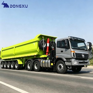 Remolque <span class=keywords><strong>Volquete</strong></span> Hidráulico de 3/4 Ejes, 7x14, 6x12, 7x16, Semirremolque <span class=keywords><strong>Volquete</strong></span> Trasero de Aluminio de Alta Resistencia - Product Image 2