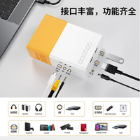 Mini-projecteur YG300 jaune et blanc, portable, 1080P HD, home cinéma 3D intégré, adapté aux enfants, vente en gros disponible