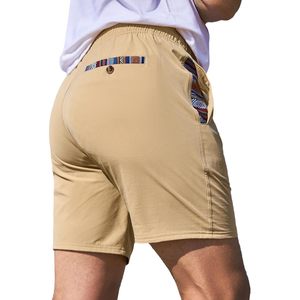 Pantalones cortos informales personalizados para hombre de 5 "/ 7" con cordón de verano de secado rápido para playa, cintura elástica, pantalones cortos deportivos para gimnasio, talla XS, logotipo deportivo - Product Image 1