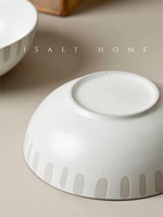 Bol à salade, riz et soupe en céramique artisanale à rayures, style nordique minimaliste, haute qualité, pour la maison