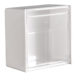 Wall Mounted Storage Box For Cotton Swabs Pads Hair Ties Clips Bathroom Organizer With <b>Clear</b> Tray Simple White Rectangular - Product Image 2