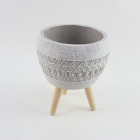 Vase à fleurs et pot à succulentes en ciment au design moderne pour la décoration intérieure, à poser au sol ou suspendu sur balcon - Essentiels pour la maison