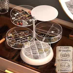 2-3 Layer High Capacity Glossy PP Eco-friendly Cream Yellow/Cream White Standing Type Desktop <b>Drawer</b> <b>Storage</b> <b>Box</b> Multifunction - Product Image 3