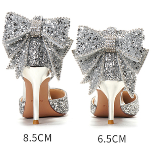 Chaussures à talons aiguilles sexy pour femme, à bout pointu, à paillettes, pour mariage et soirée, 6,5 cm/8,5 cm - Product Image 6