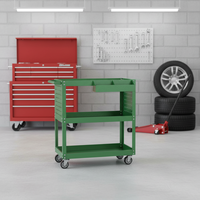 Armoire utilitaire robuste en acier à 3 niveaux avec tiroirs perforés, chariot de rangement roulant pour atelier, garage et entrepôt (OEM)