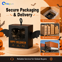 Scatola Portatile per Caramelle in Cartoncino Argentato Personalizzata, Riciclabile, di Alta Qualità, a Forma di Pipistrello, Confezione Regalo per Halloween