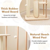 Arbre à chat en bambou pour chats d'intérieur, tour de chat moderne à plusieurs niveaux avec perchoir rembourré en sisal