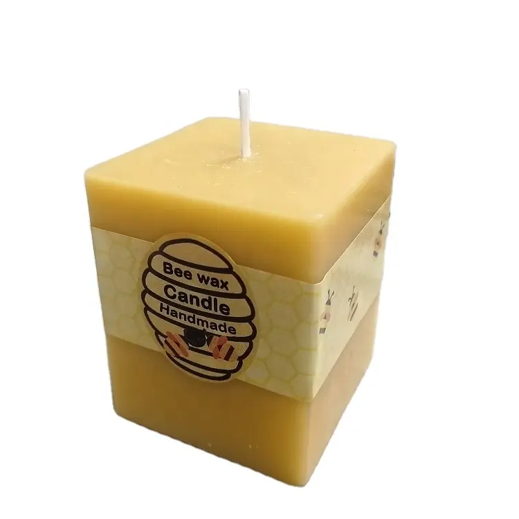 ODM OEM 100% Pure Organic Natural Yellow Beeswax Square Candles Wholesale Scented Candles for Parties for Home Deco