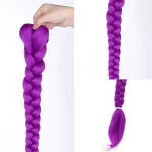 Cola de Caballo Sintética Trenzada Morada para Disfraces Infantiles, Cola de Caballo de 26 Pulgadas de Largo con Pinzas para Niñas, Halloween, Navidad - Product Image 4
