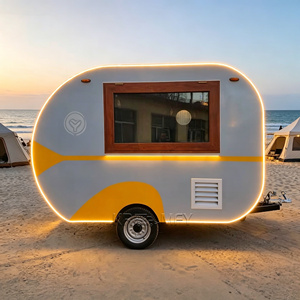 Fast Fiberglass Pizza Truck Fully Equipped Smoothie Kitchen Trailer Stylish Fried Chicken Food Cart for Candy & Chips - Product Image 2