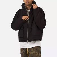 Veste matelassée courte réversible de haute qualité avec logo personnalisé pour l'hiver, col montant, fermeture éclair, taille plus, veste de créateur pour homme