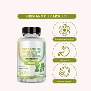 Capsules d'huile d'origan HDK 600mg avec extrait d'<span class=keywords><strong>ail</strong></span>, feuille d'olivier, huile de nigelle, complément de soutien immunitaire intestinal OEM ODM - Product Image 2