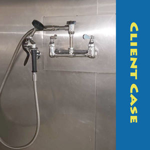 Robinet pulvérisateur mural <span class=keywords><strong>professionnel</strong></span> industriel à double poignée avec <span class=keywords><strong>douchette</strong></span> extractible pour <span class=keywords><strong>évier</strong></span> de cuisine, restaurant et bar - Product Image 5