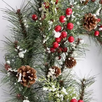 Zhengtian Nouveau Style Promotionnel Artificielle En Plastique Guirlande De Noël/Guirlande Porte Suspendue En Plein Air Décor À La Maison Pour Les Fêtes