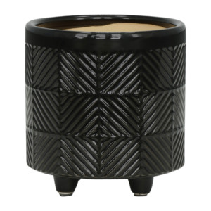 Vasi Decorativi in Ceramica Rotondi Neri per Piante da Interno ed Esterno - Product Image 4