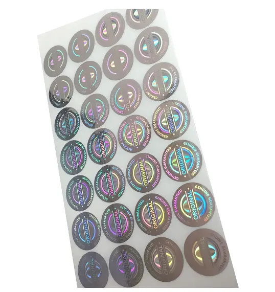 Genuine Guaranteed Original Hologram Stickers Bespoke Made Laser Self Round Adhesive Stickers for Luxury Authentication