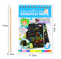 Yuglow Kinder DIY Regenbogen-Kratzkunst-Buch-Set Kreatives Graffiti-Zeichenbuch Kunst-Bastelset für Kindergartenkinder