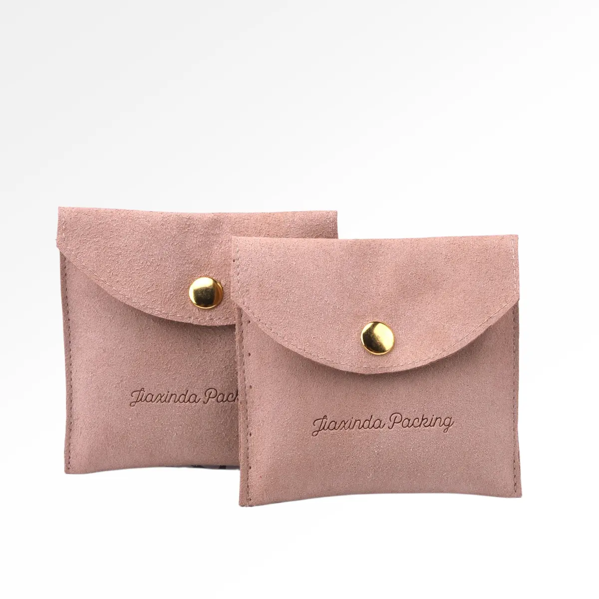 Custom Emboss Printing Design Microfiber Suede Fabric Necklace Earring Jewelry Bag Envelope Dust Microfiber Jewelry Pouch