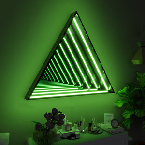 Tiktok Vente Chaude 50CM LED Design Moderne RGB Triangle Atmosphère Applique Murale Salon Chambre <span class=keywords><strong>Infinity</strong></span> Miroir Lampe - Product Image 3