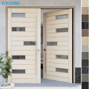 Puertas de entrada dobles modernas de Australia, <span class=keywords><strong>puerta</strong></span> de madera de <span class=keywords><strong>doble</strong></span> <span class=keywords><strong>hoja</strong></span> <span class=keywords><strong>Exterior</strong></span>, diseño de <span class=keywords><strong>puerta</strong></span> principal <span class=keywords><strong>doble</strong></span> de madera maciza para Villa - Product Image 5