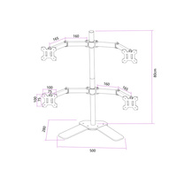 Support TV universel pour téléviseurs de 10 à 27 pouces, inclinaison à 90 degrés, VESA max 100*100 mm, capacité 9 kg, acier noir