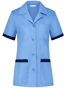 Women's Medical Scrub Jacket Short Sleeve Lab Coat Healthcare Uniform <b>Nursing</b> Workwear Doctor Clinic Hospital Clothing - Product Image 1
