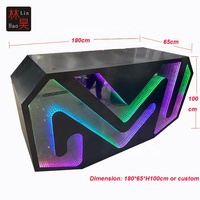 Portable Auto Running RVB Couleur LED Infinity DJ Booth Metal DJ Table