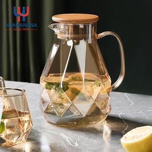 Jarra <span class=keywords><strong>de</strong></span> agua <span class=keywords><strong>de</strong></span> diamante <span class=keywords><strong>de</strong></span> borosilicato con mango, jarra <span class=keywords><strong>de</strong></span> agua con mango y tapa, elegante, resistente al calor, 1500ml, 50oz - Product Image 5