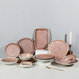 Assiette carrée en porcelaine rétro de style européen, luxe léger, compatible micro-ondes, pour restaurant, hôtel, steak, pâtisserie, cuisine occidentale, écologique - Product Image 3