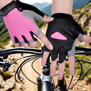 Gants de sport unisexes en polyester respirant, antidérapants, anti-transpiration, demi-doigts, anti-choc, pour le cyclisme en été - Product Image 2