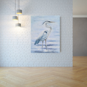 Peinture sur toile faite à la main sur mesure héron gris Art mural pour la décoration de salon hôtel peint à la main avec nature morte vente en gros - Product Image 2