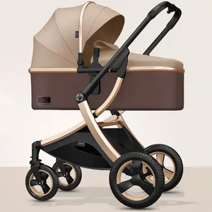 큰 고무 타이어 조절 좌석 아기 유모차 유아 잠자는 carrycot 디자인 아기 유모차